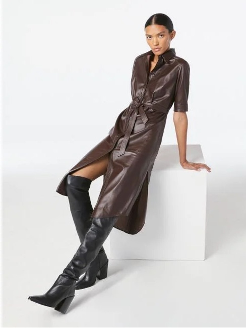 FRAME • Le Mulholland Over The Knee Boot black nappa leather OTK high heel tall - Picture 3 of 16